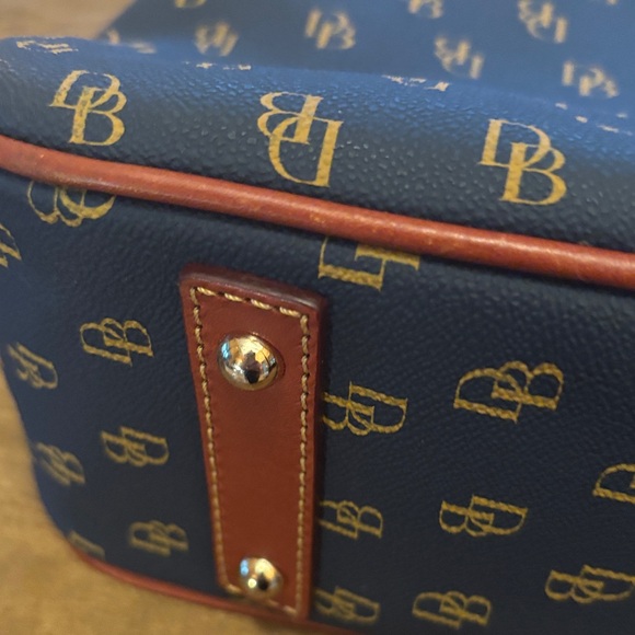 Dooney & Bourke Blue and Brown Monogram Shoulder Bag - Picture 8 of 11
